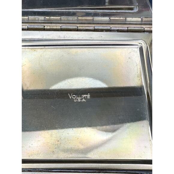 Vintage Volupte 1940's Makeup Compact With Puff Gold Tone Over Brass 3 Inches - Picture 3 of 7